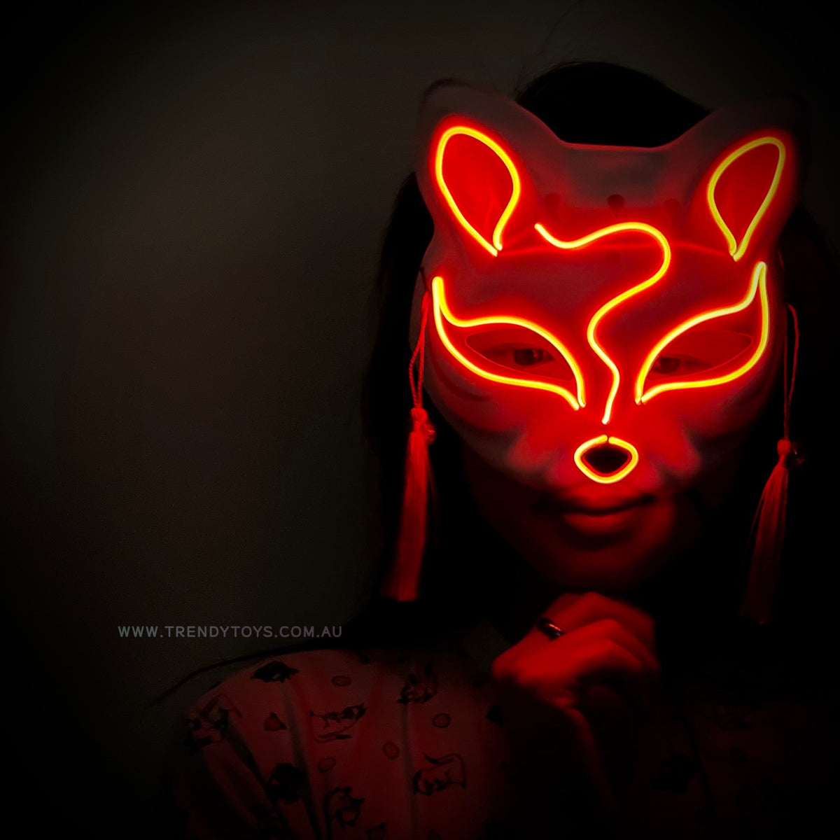 Light Up Kitsune Masks Japanese Kitsune Fox Trendy Toys