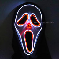 LED Light Up scary scream ghost face mask Halloween 