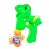 A dinosaur bubble gun with bubble water
