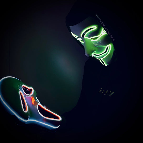 Masked Led Guy Light-Up LED Guy Fawkes Mask – Anonymous-Inspired Futuristic Hacker Ac ...